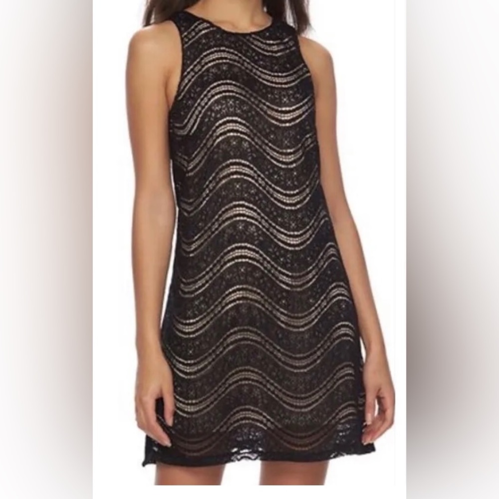Speechless Black Lace Shift Dress, Size Jr L